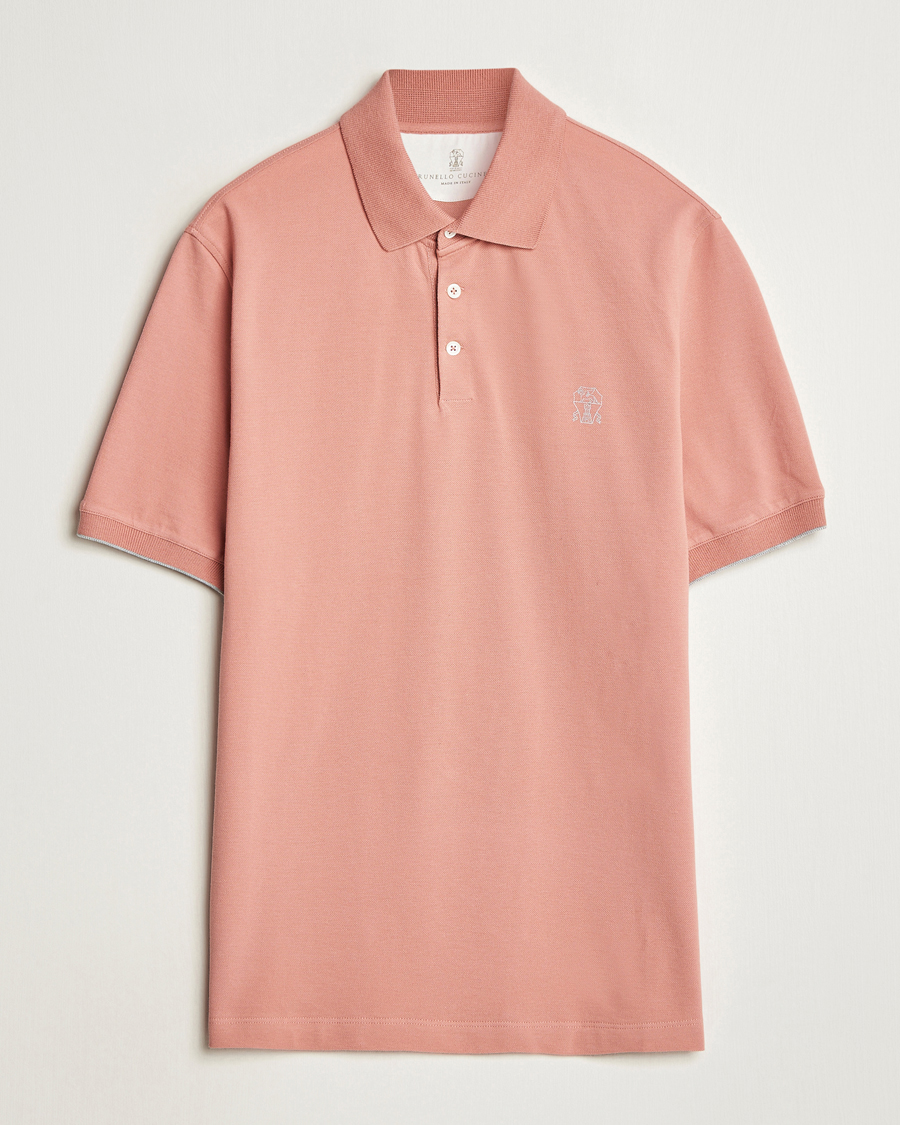 Herren | Poloshirts | Brunello Cucinelli | Short Sleeve Logo Polo Dusty Red