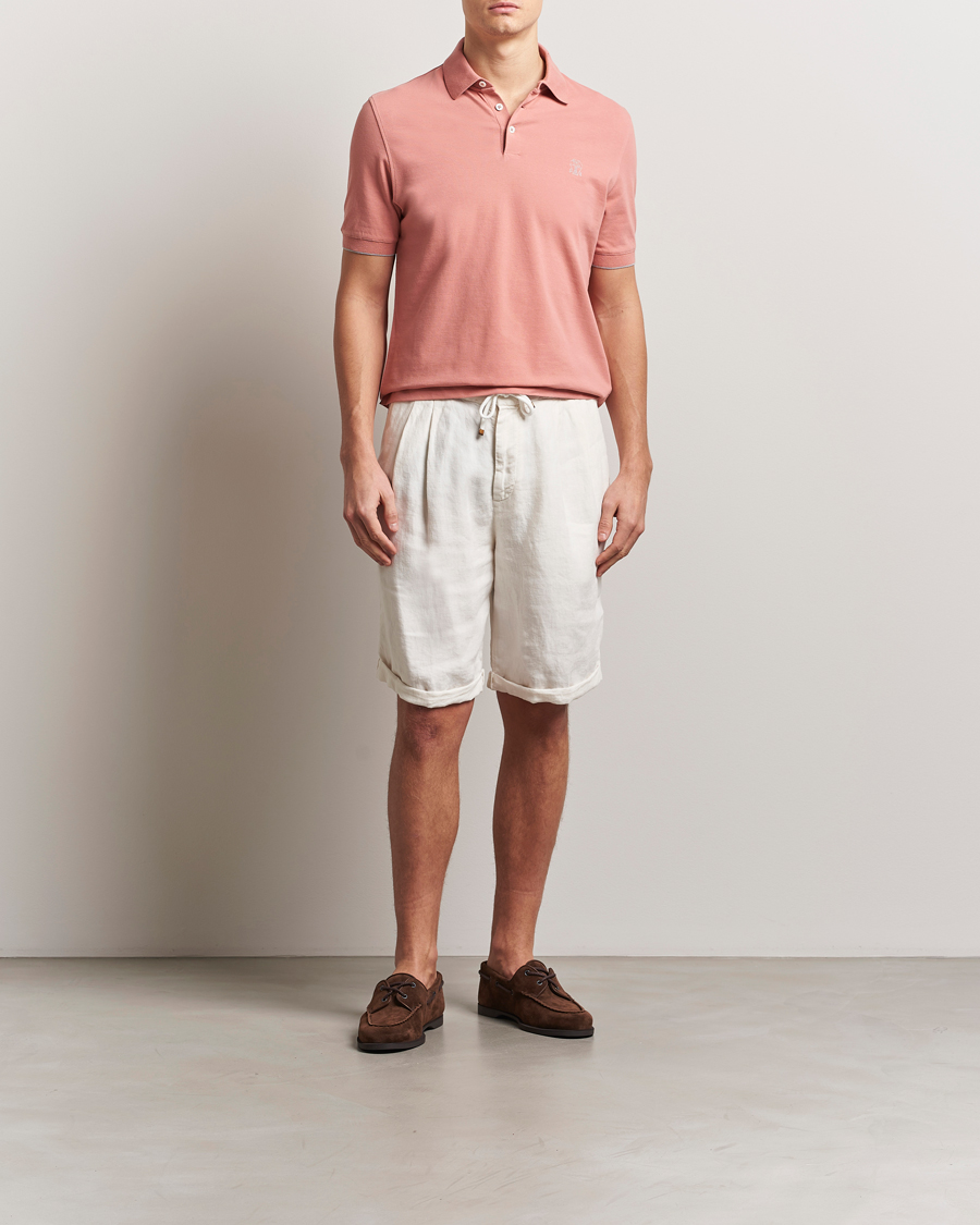 Herren | Poloshirts | Brunello Cucinelli | Short Sleeve Logo Polo Dusty Red
