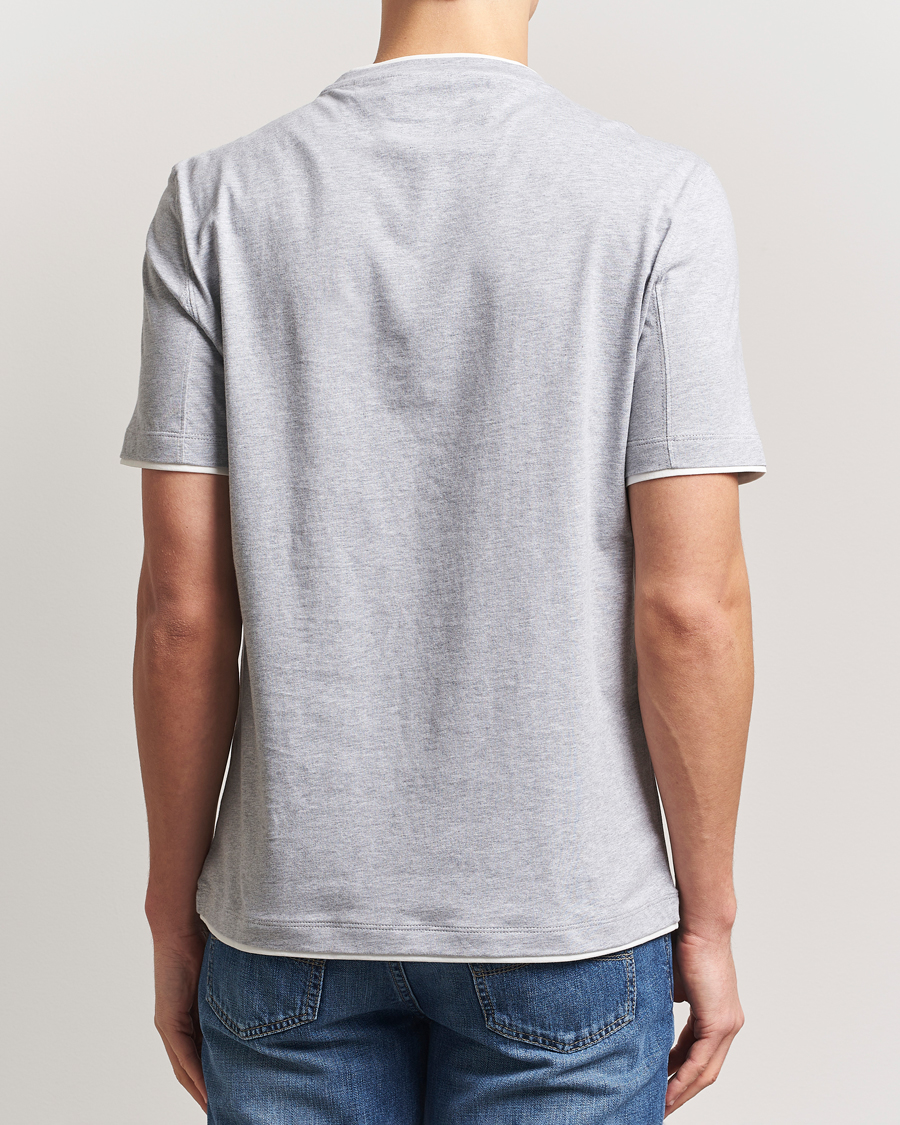 Herren | T-Shirts | Brunello Cucinelli | Short Sleeve Contrast T-Shirt Heather Grey