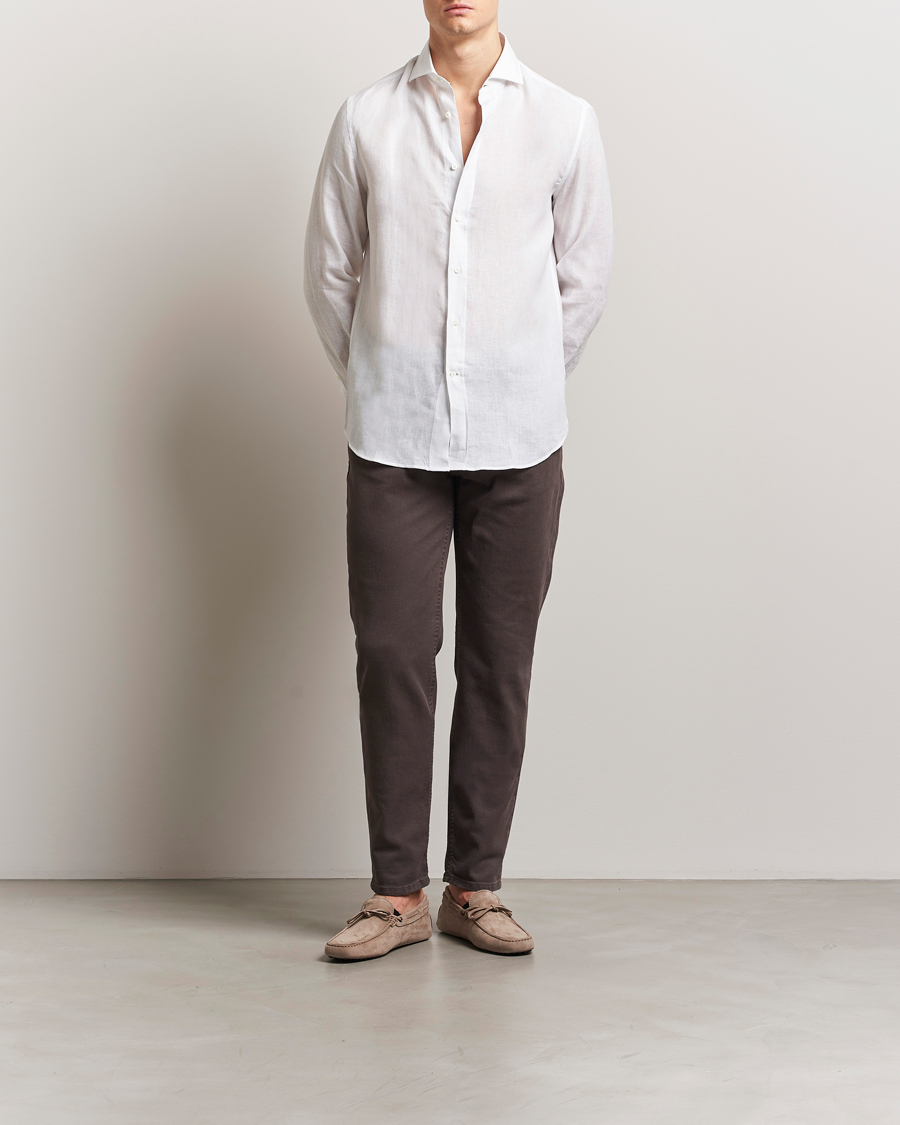 Herren | Hemden | Brunello Cucinelli | Easy Fit Linen Shirt White