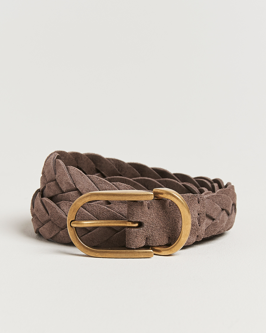 Herren | Brunello Cucinelli Braided Belt Brown Suede | Brunello Cucinelli | Braided Belt Brown Suede