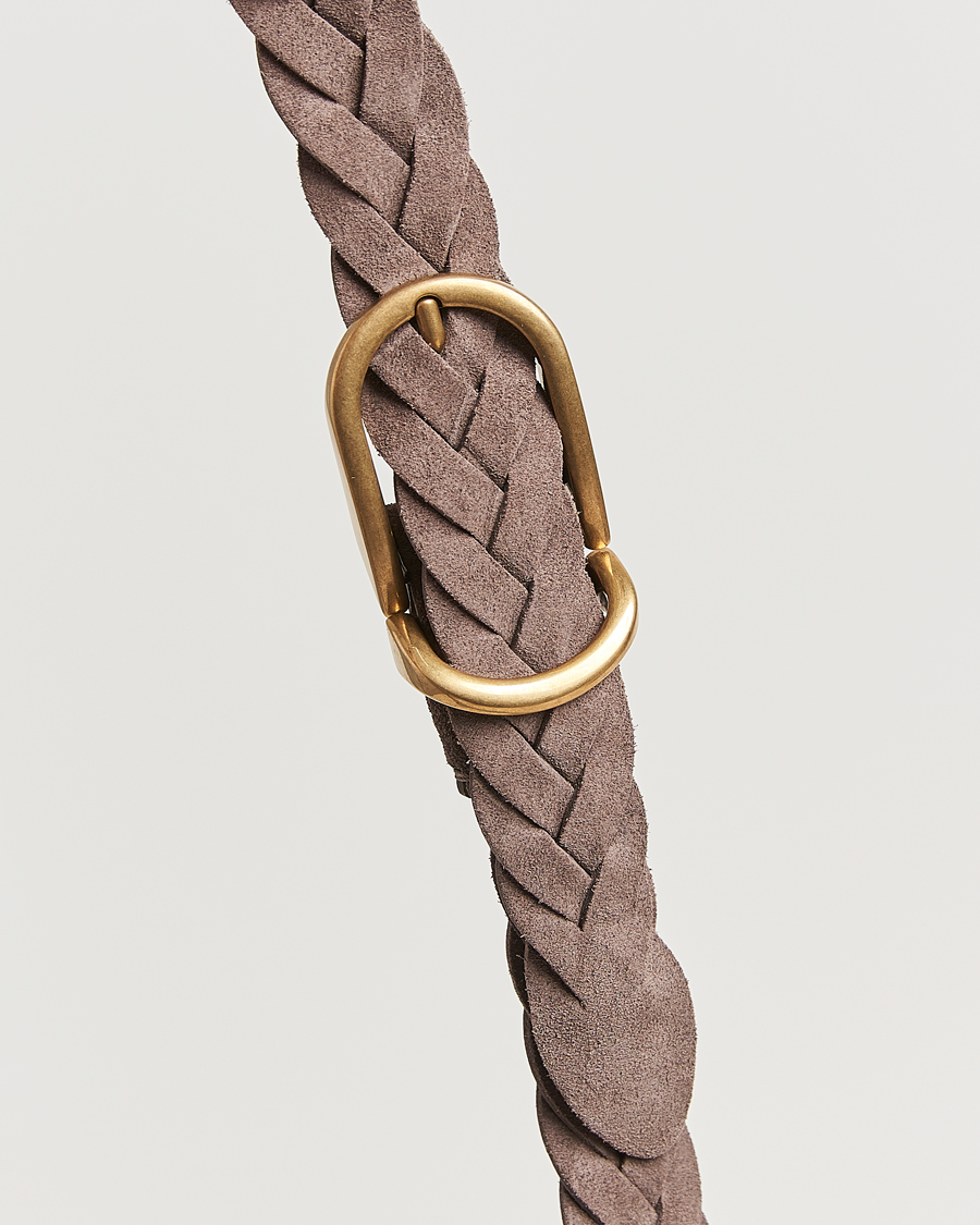 Herren | Brunello Cucinelli Braided Belt Brown Suede | Brunello Cucinelli | Braided Belt Brown Suede