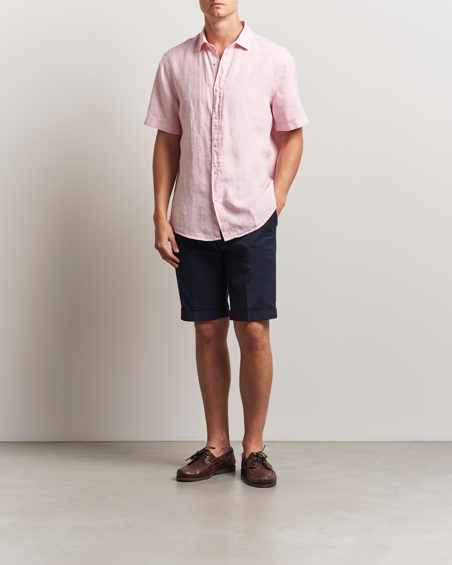 Herren | Hemden | Charles Tyrwhitt | Pure Linen Short Sleeve Slim Fit Shirt Pink