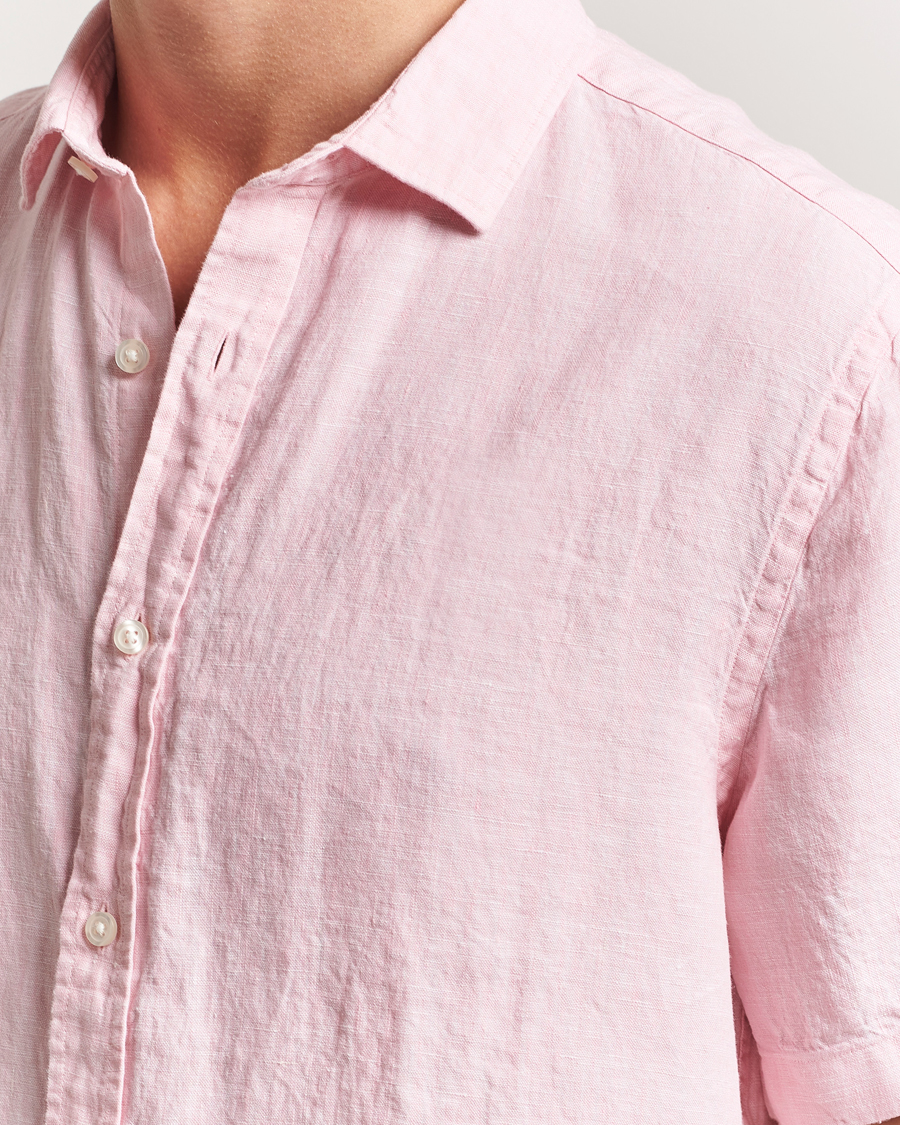 Herren | Hemden | Charles Tyrwhitt | Pure Linen Short Sleeve Slim Fit Shirt Pink