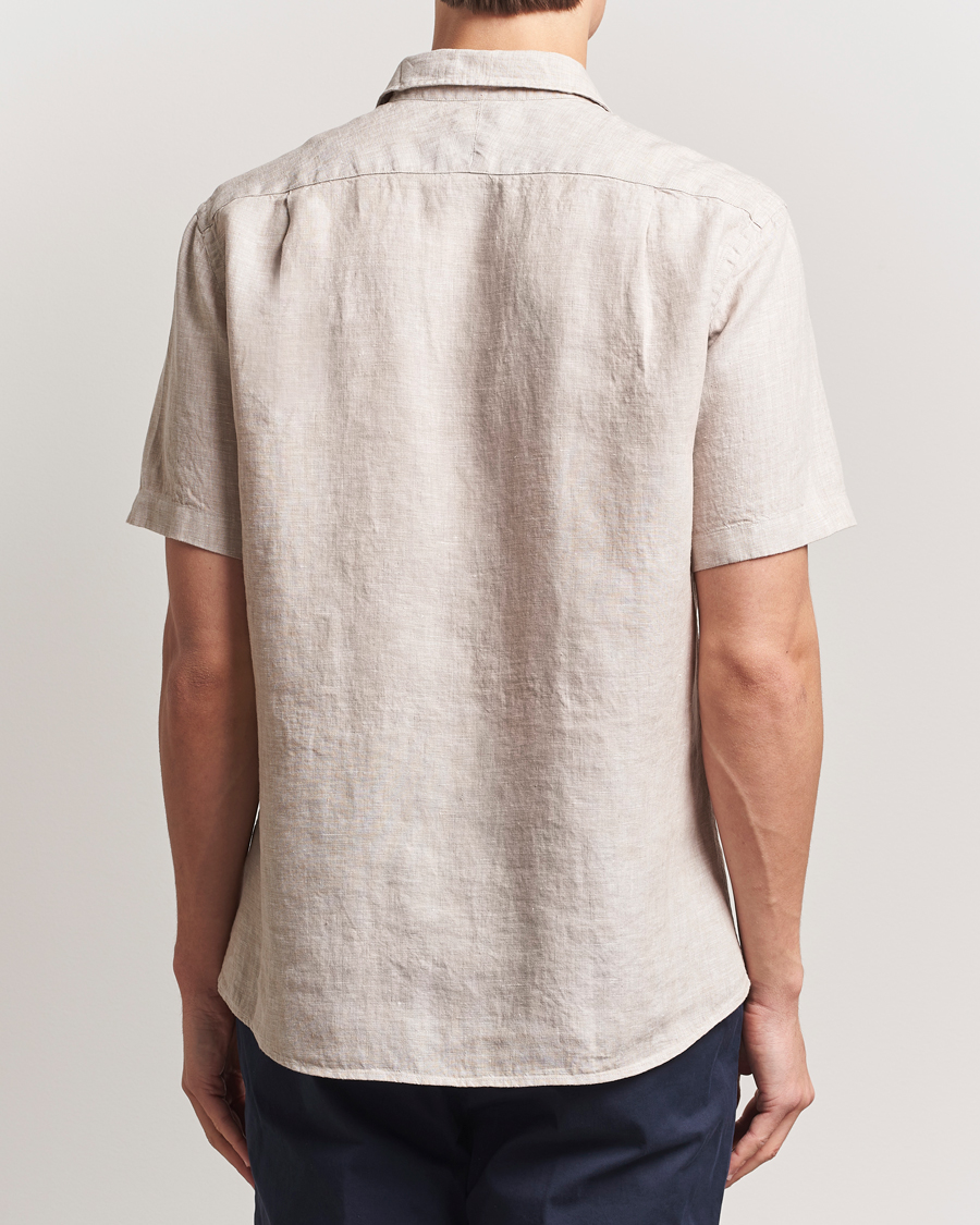 Herren | Hemden | Charles Tyrwhitt | Pure Linen Short Sleeve Slim Fit Shirt Oatmeal