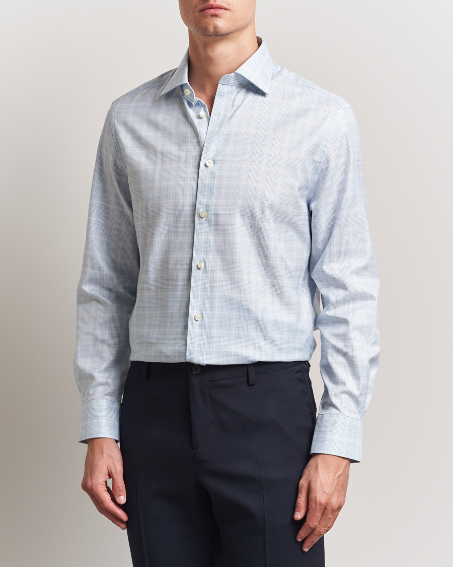 Herren | Hemden | Charles Tyrwhitt | Egyptian Cotton Pow Check Shirt Green/Blue
