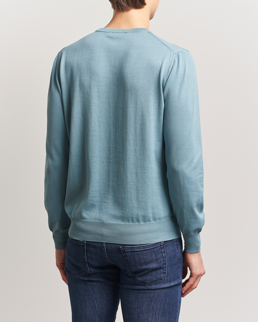 Herren | Pullover | Canali | Cotton Crew Neck Pullover Teal