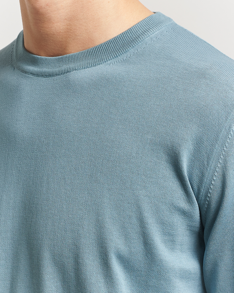 Herren | Pullover | Canali | Cotton Crew Neck Pullover Teal