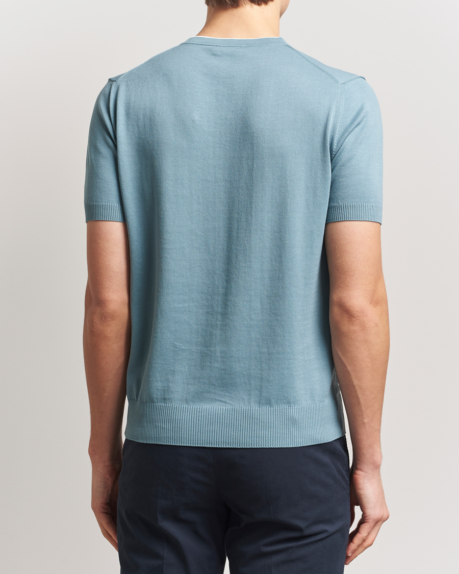 Herren | T-Shirts | Canali | Contrast Short Sleeve T-Shirt Teal