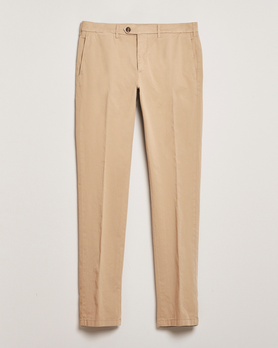 Herren | Hosen | Canali | Slim Fit Cotton Stretch Chinos Beige