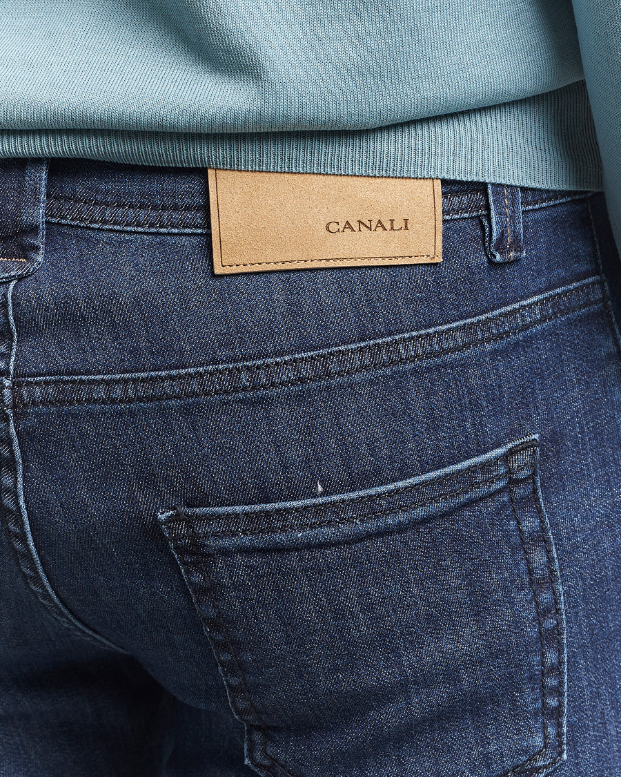 Herren | Jeans | Canali | Slim Fit 5-Pocket Jeans Dark Blue Wash