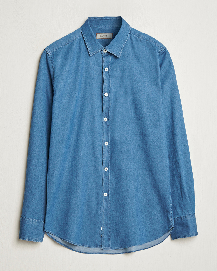 Herren | Hemden | Canali | Slim Fit Denim Shirt Medium Blue Wash