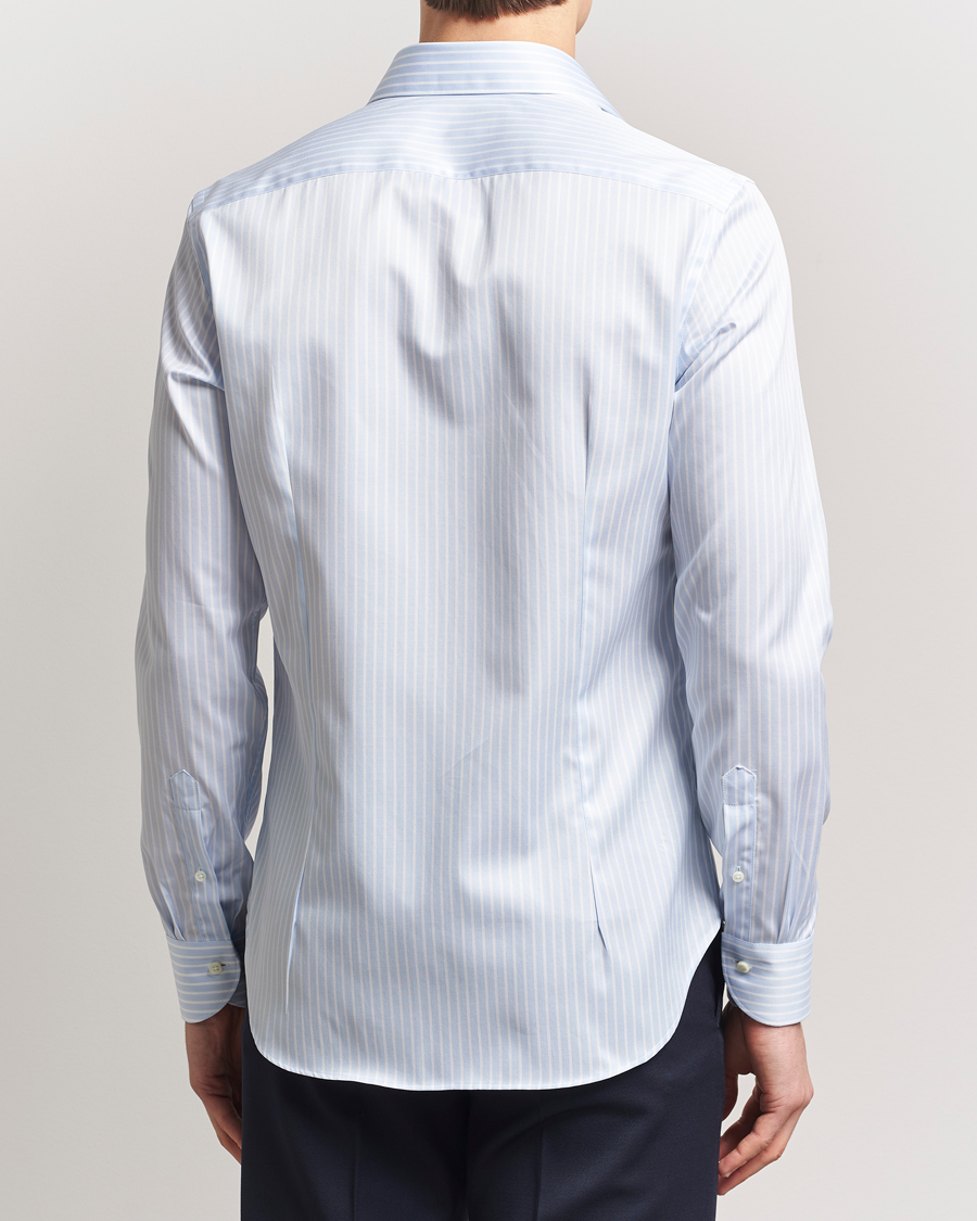 Herren | Hemden | Canali | Slim Fit Striped Cotton Shirt Light Blue