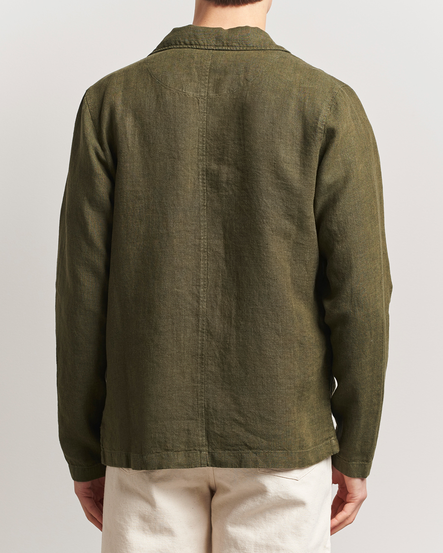 Herren | Hemden | KnowledgeCotton Apparel | Linen Overshirt Burnt Olive