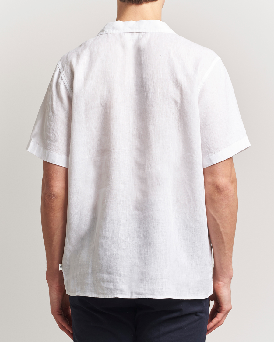 Herren | Hemden | KnowledgeCotton Apparel | Short Sleeve Linen Resort Shirt Bright White