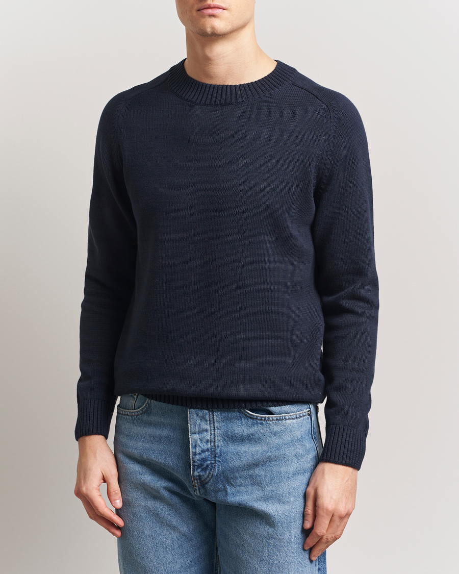 Herren | Pullover | KnowledgeCotton Apparel | Plain Knitted Cotton Crewneck Night Sky