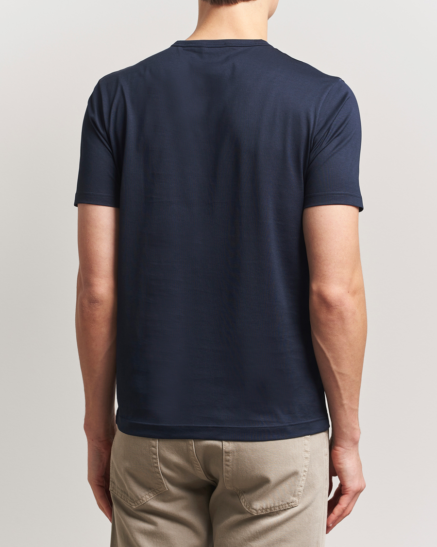 Herren | T-Shirts | Sunspel | Crew Neck Q82 Cotton T-Shirt Midnight Navy