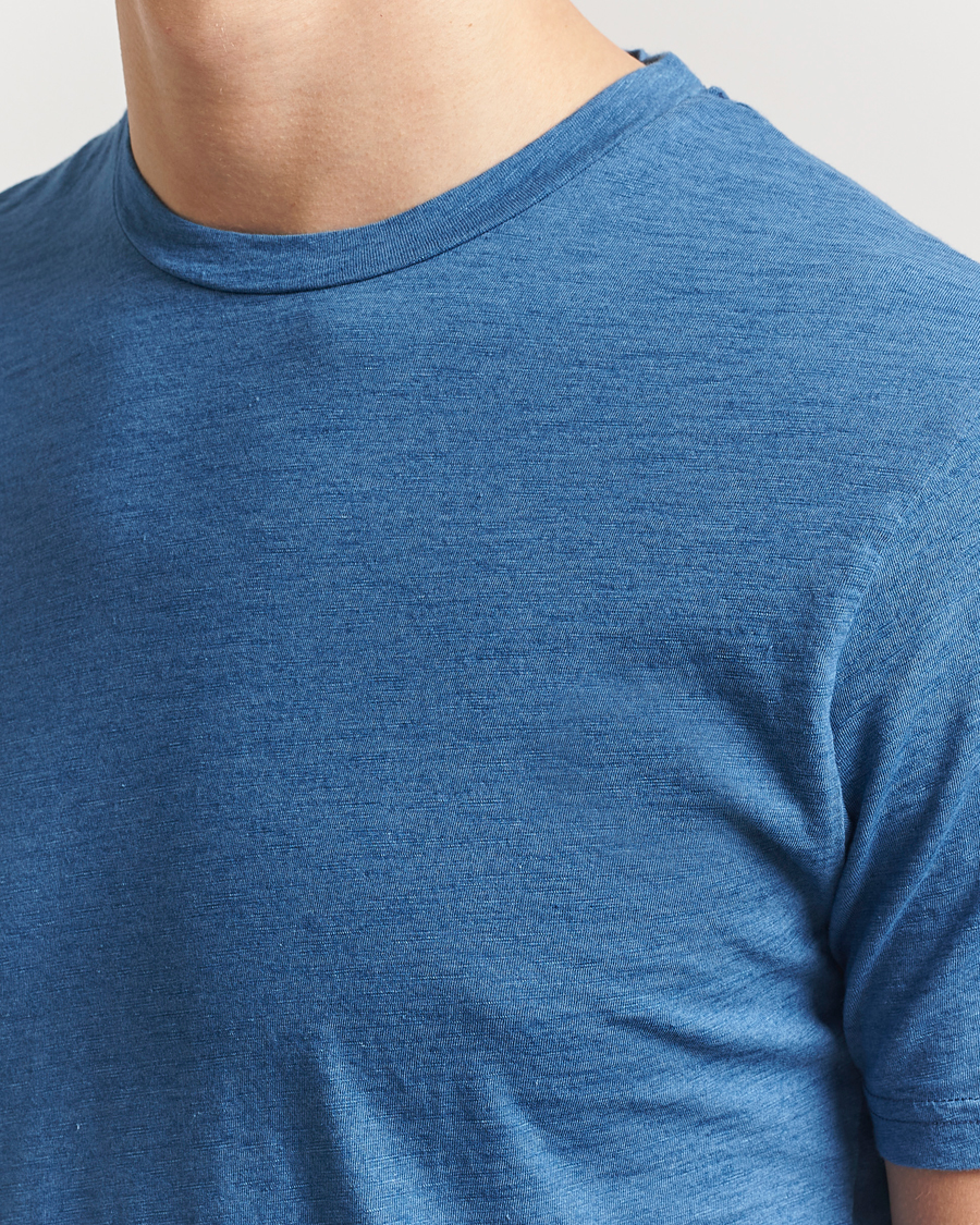 Herren | T-Shirts | Sunspel | Riviera Midweight T-Shirt Mid Indigo Wash