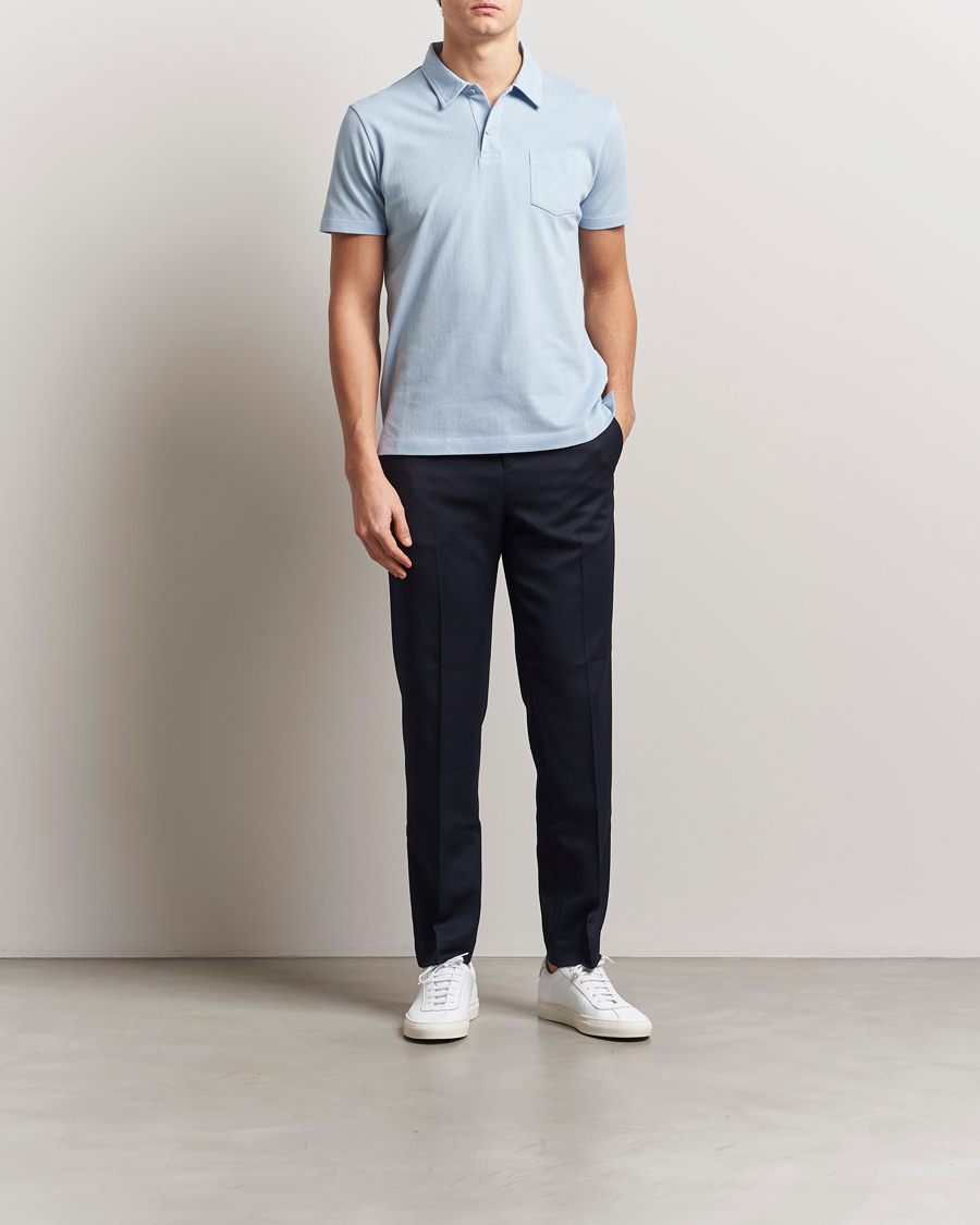 Herren | Poloshirts | Sunspel | Riviera Polo Shirt Blue Mist