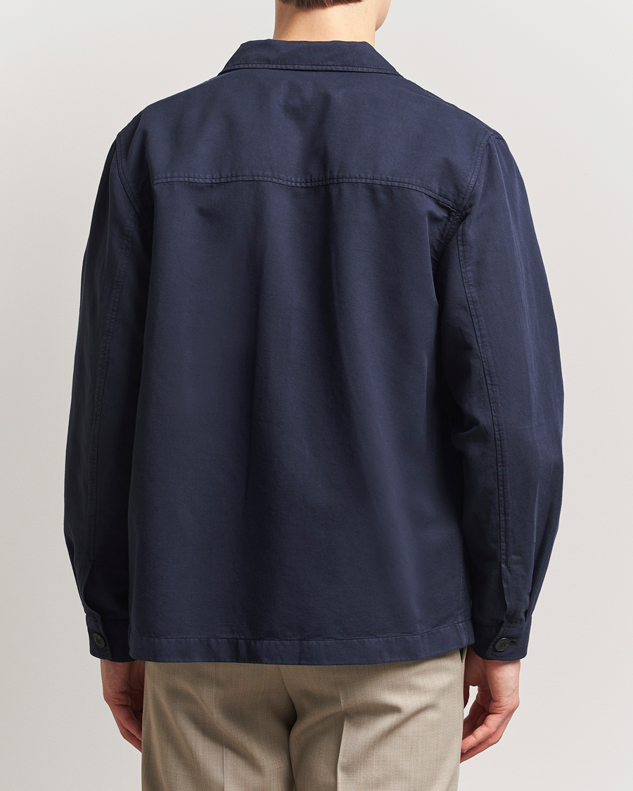 Herren | Hemden | Sunspel | Twin Pocket Cotton/Linen Jacket Navy