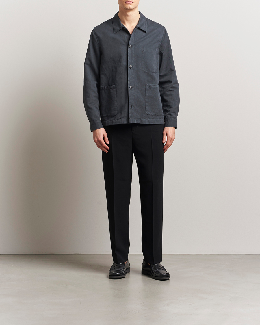 Herren | Hemden | Sunspel | Twin Pocket Cotton/Linen Jacket Charcoal