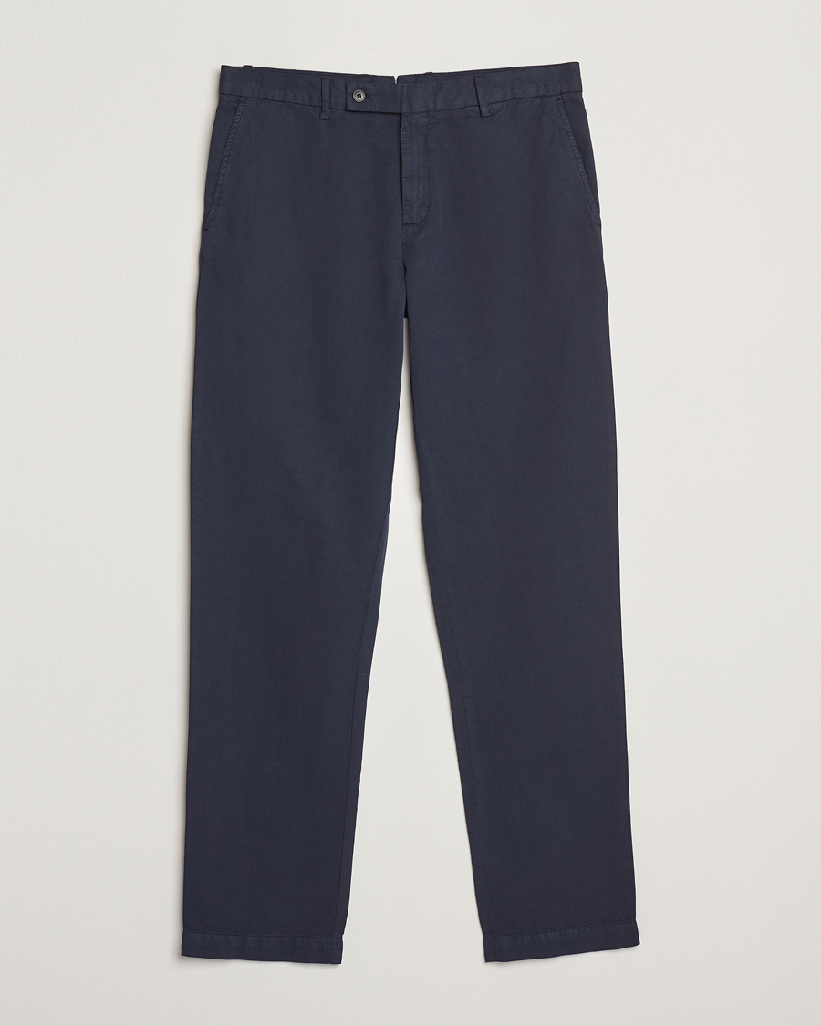 Herren | Hosen | Sunspel | Cotton/Linen Trousers Navy