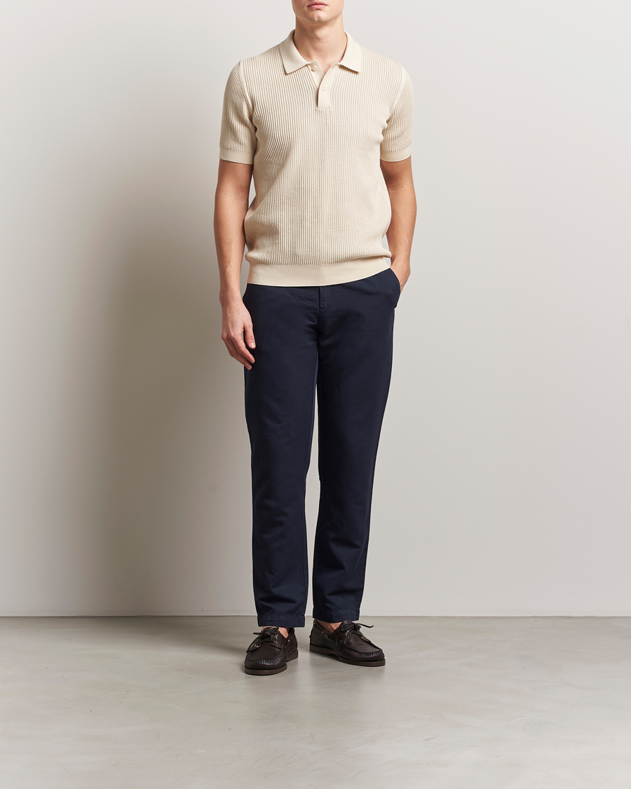 Herren | Hosen | Sunspel | Cotton/Linen Trousers Navy