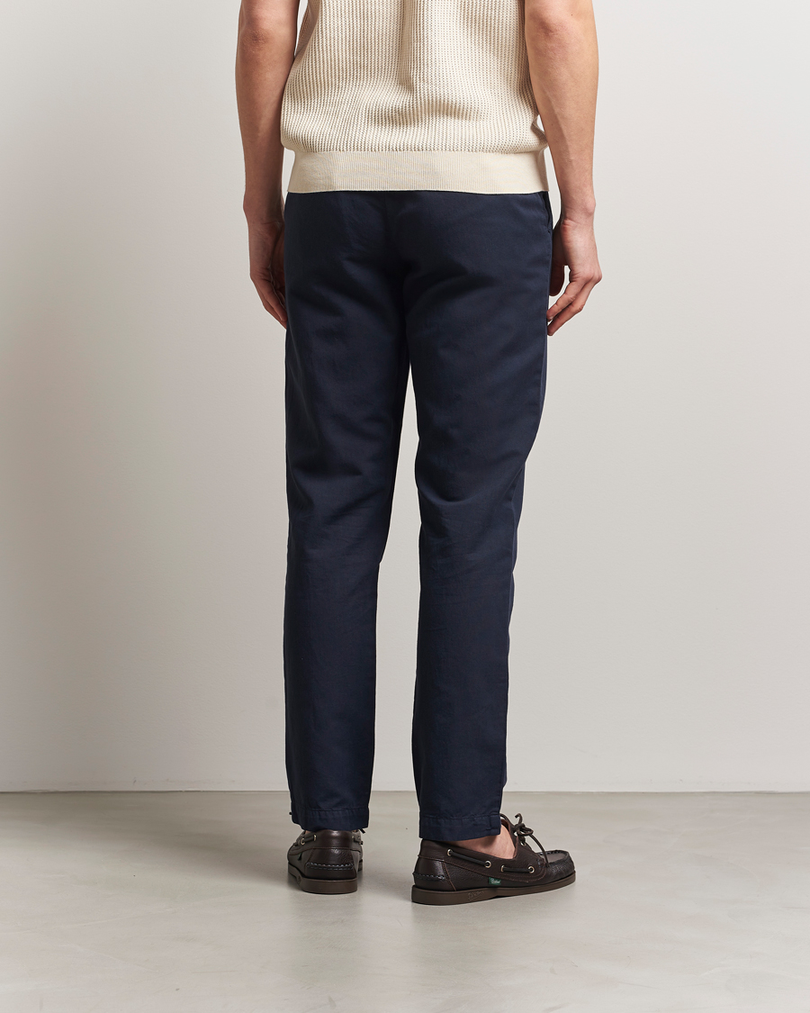 Herren | Hosen | Sunspel | Cotton/Linen Trousers Navy