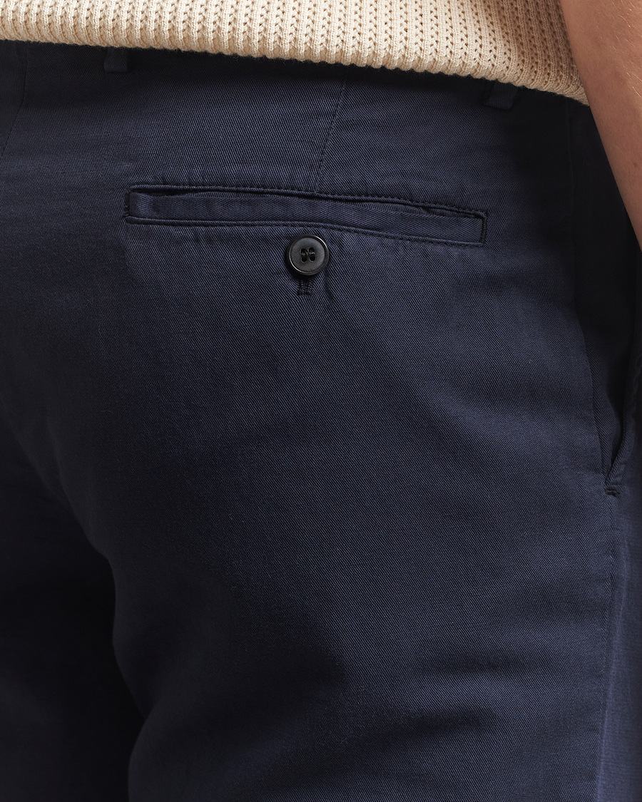 Herren | Hosen | Sunspel | Cotton/Linen Trousers Navy