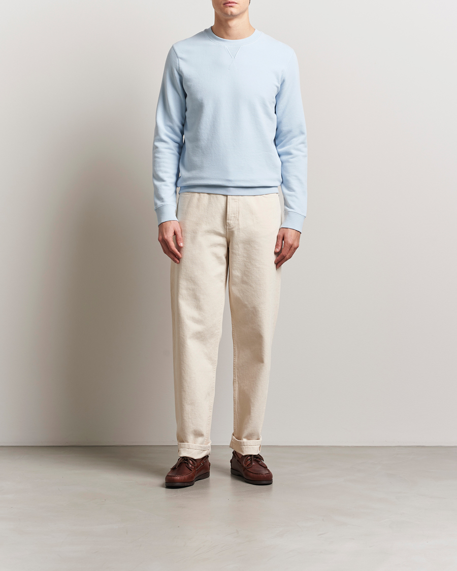 Herren | Pullover | Sunspel | Loopback Sweatshirt Blue Mist