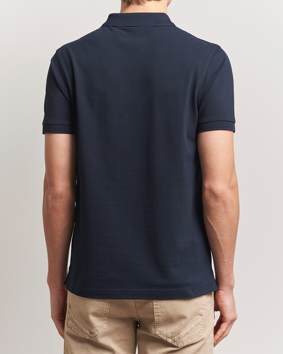 Herren | Poloshirts | Sunspel | Supima Cotton Short Sleeve Pique Polo Midnight Navy