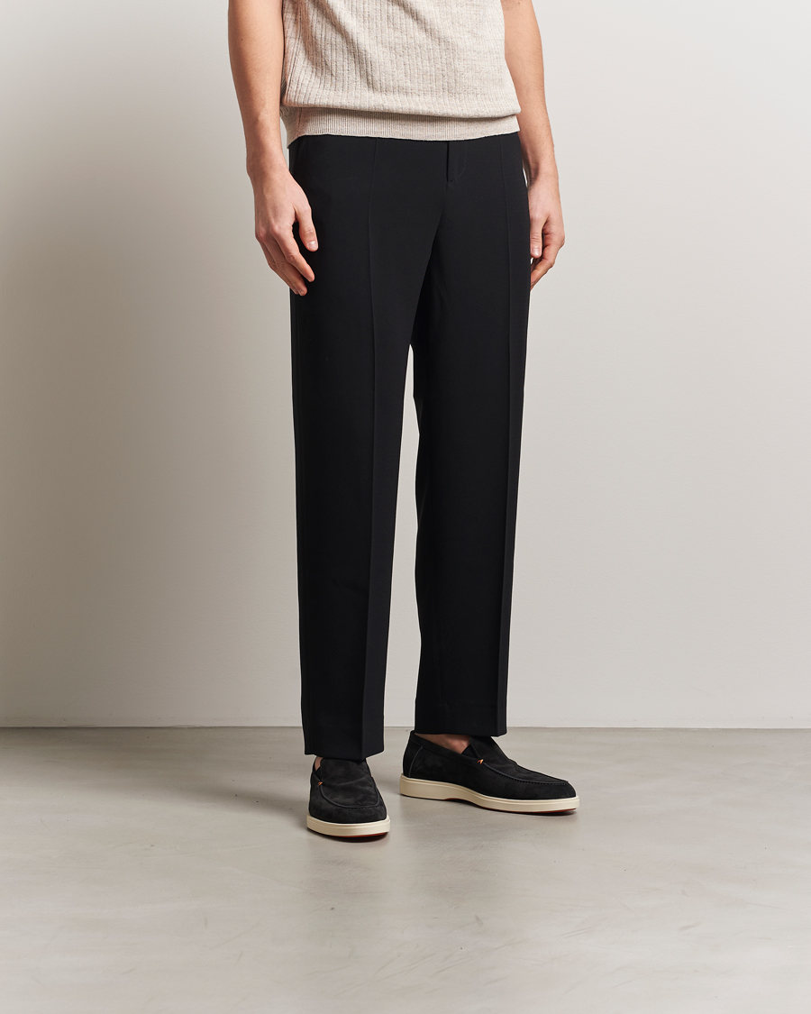 Herren | Santoni Detroit Loafers Black Suede | Santoni | Detroit Loafers Black Suede