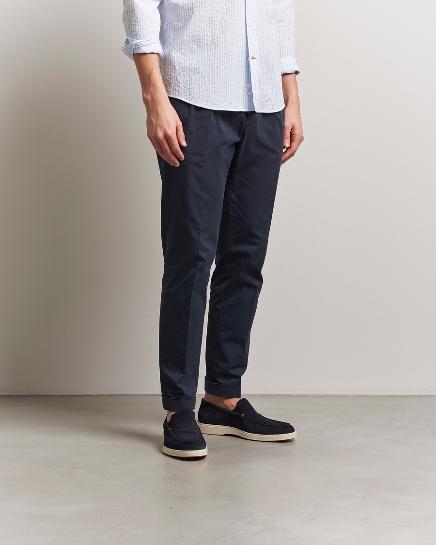 Herren | Santoni Detroit Loafers Navy Suede | Santoni | Detroit Loafers Navy Suede