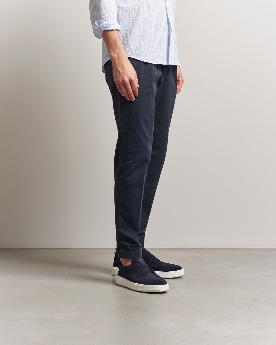 Herren | Sneaker | Santoni | Cleanic No Lace Sneakers Navy Suede