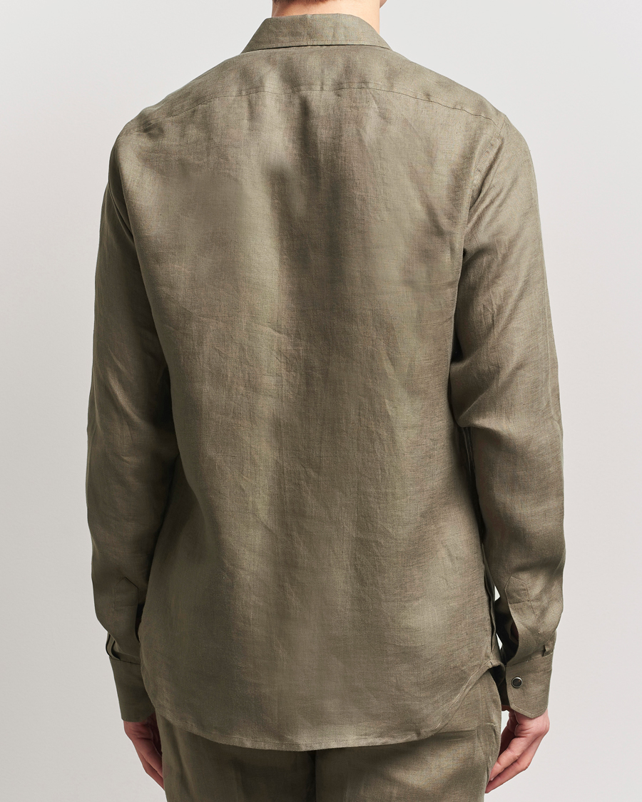 Herren | Hemden | Kiton | Linen Overshirt Olive