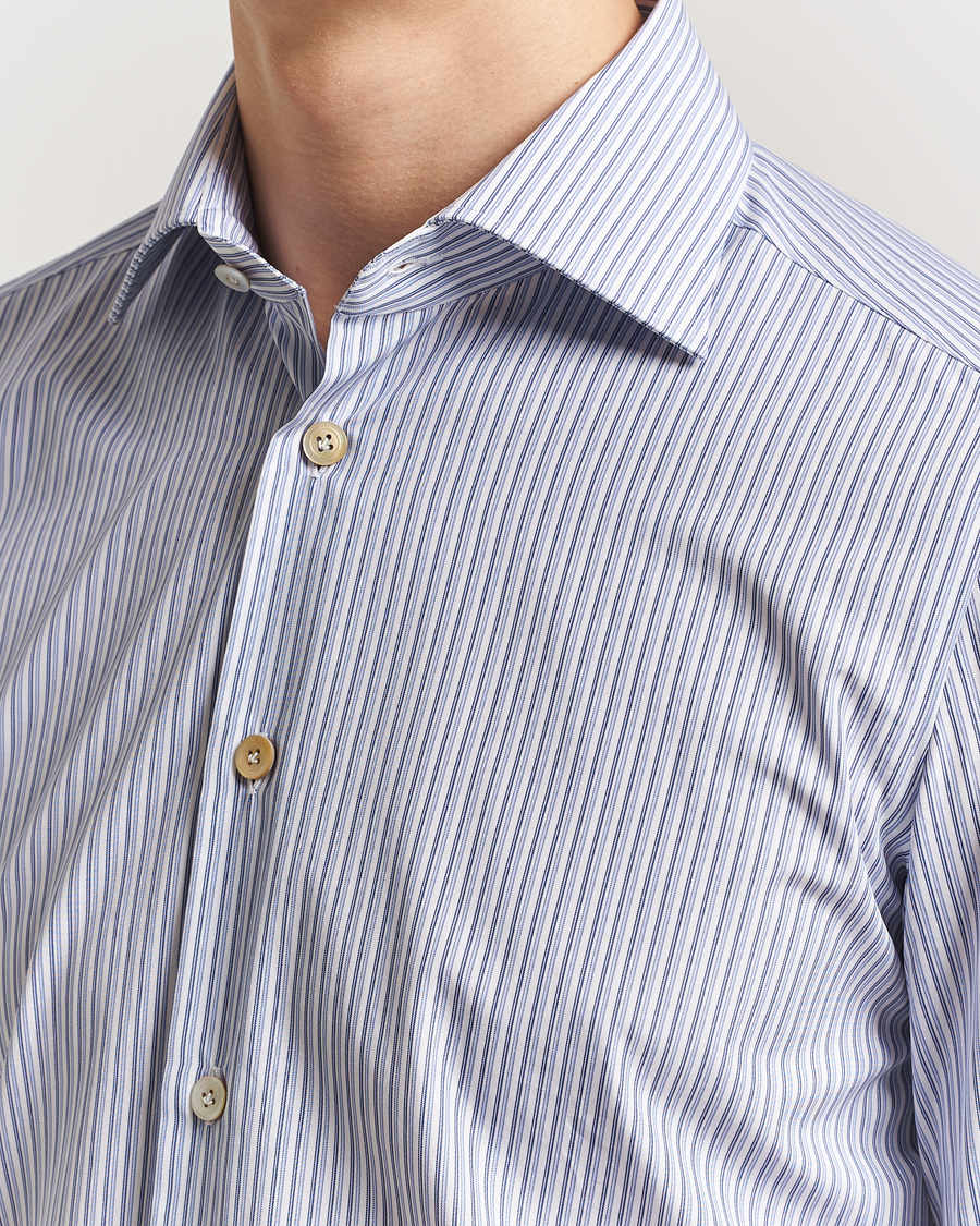 Herren | Hemden | Kiton | Slim Fit Dress Shirt Light Blue Stripe
