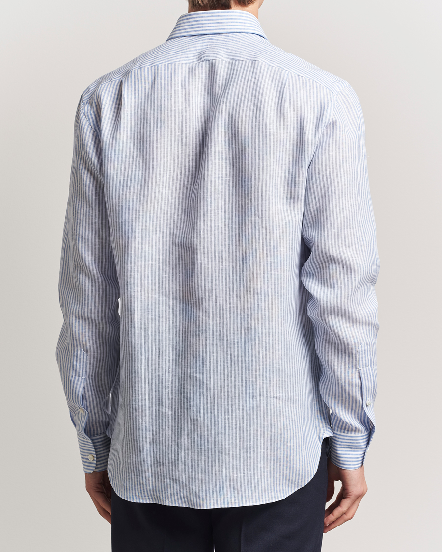 Herren | Hemden | Ralph Lauren Purple Label | Striped Linen Shirt Light Blue