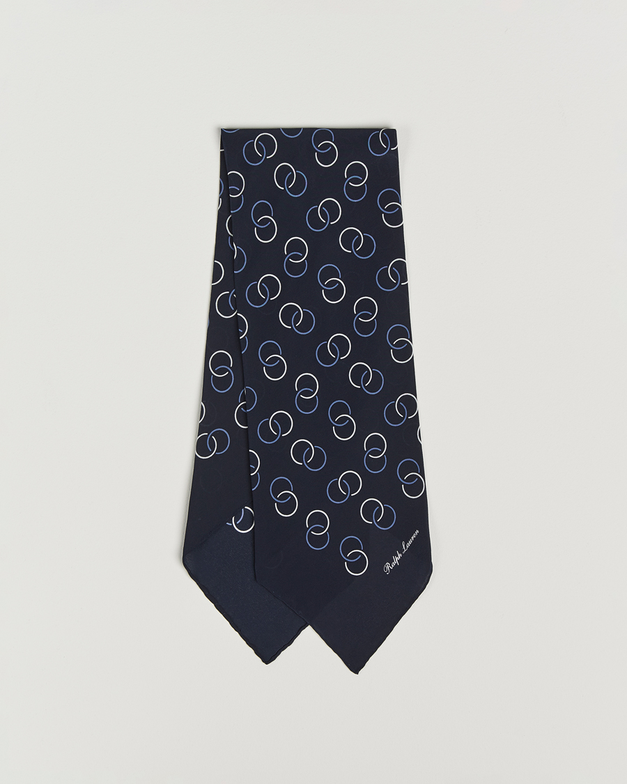 Herren | Ralph Lauren Purple Label Linked Rings Neck Scarf Navy | Ralph Lauren Purple Label | Linked Rings Neck Scarf Navy