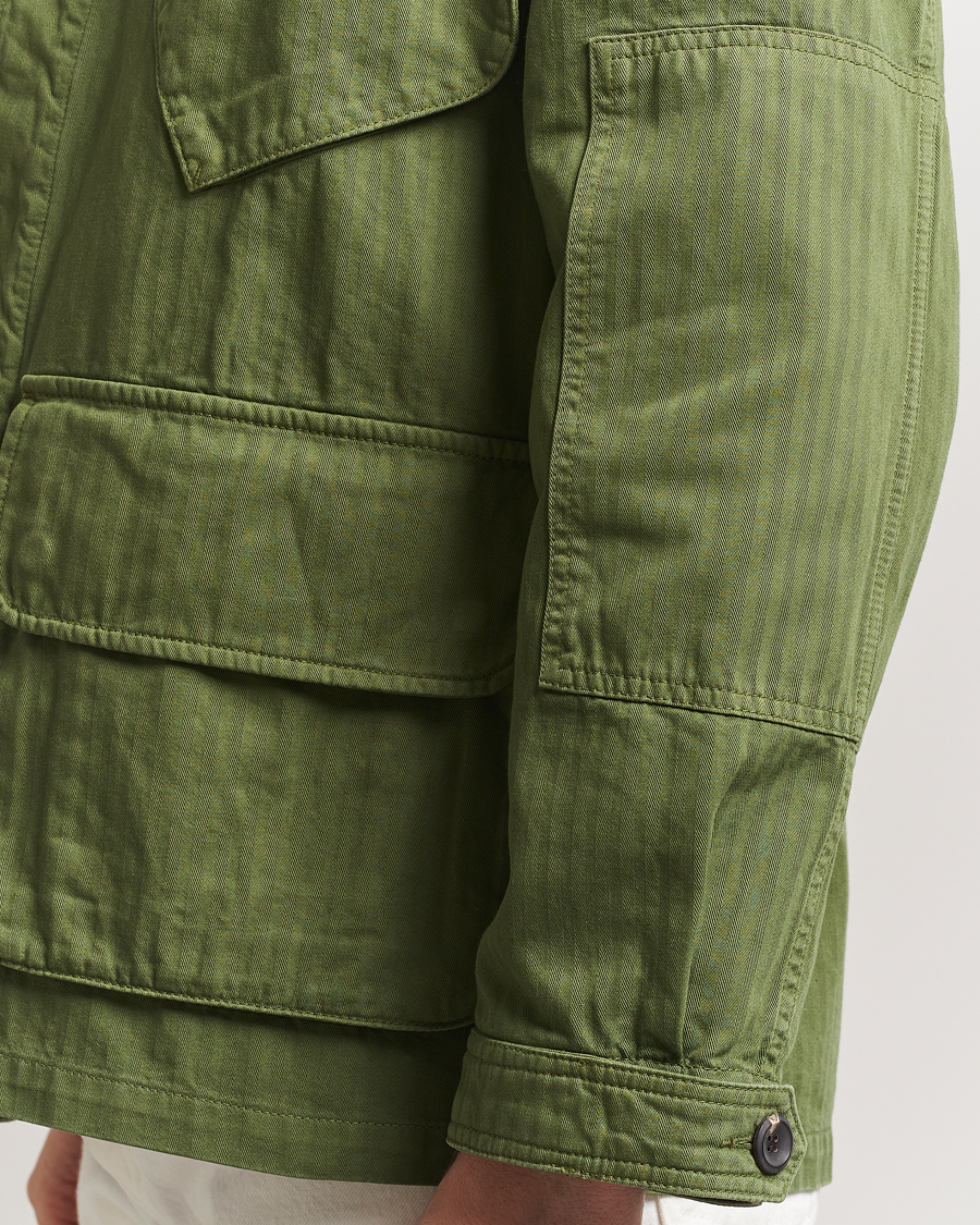 Herren | Jacken | Drake's | Herringbone Jungle Jacket Olive