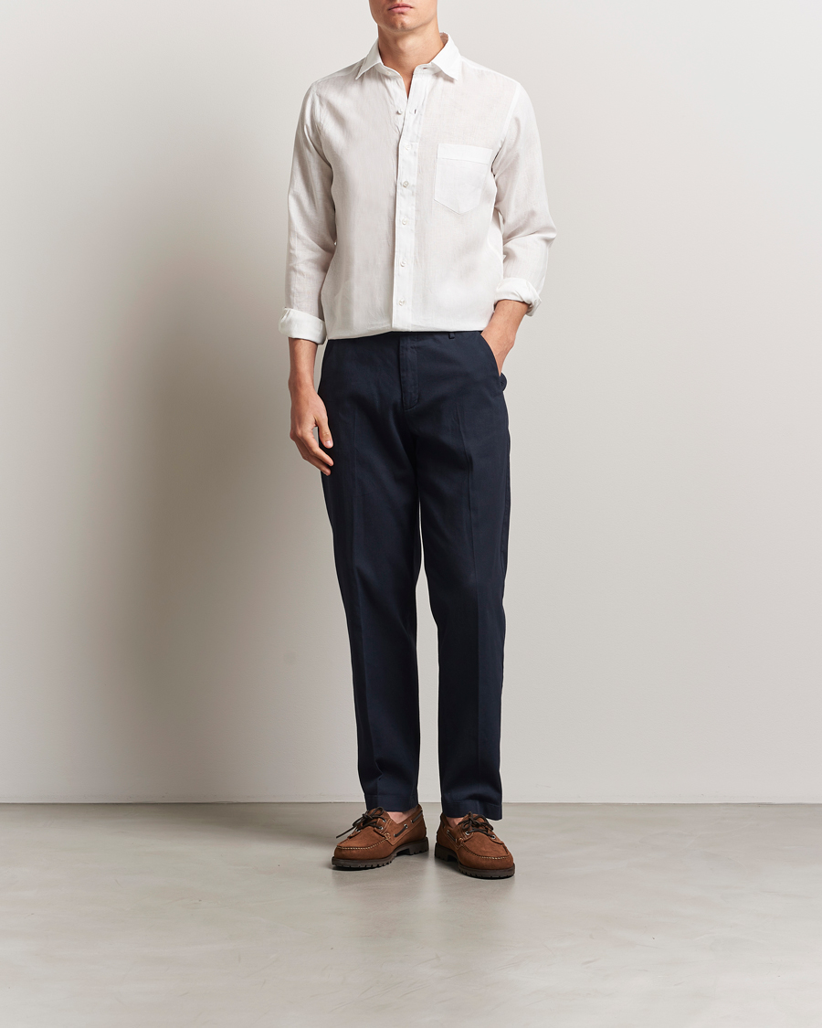 Herren | Hemden | Drake's | Linen Summer Shirt Ecru