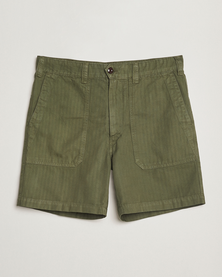 Herren | Shorts | Drake's | Fatigue Cotton Shorts Olive