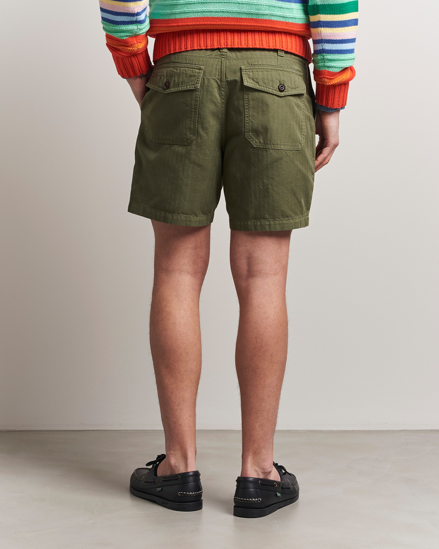 Herren | Shorts | Drake's | Fatigue Cotton Shorts Olive