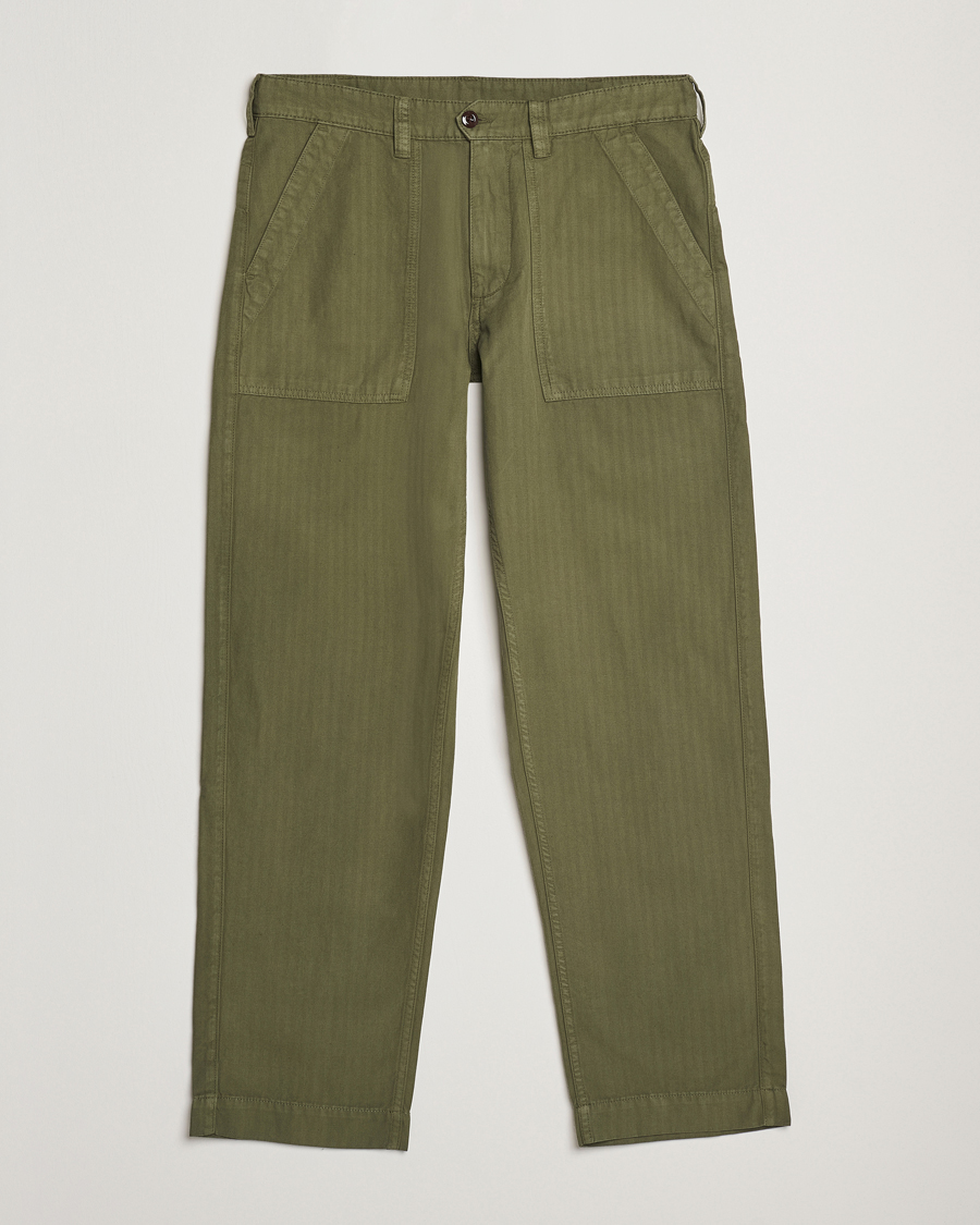 Herren | Hosen | Drake's | Fatigue Cotton Trousers Olive