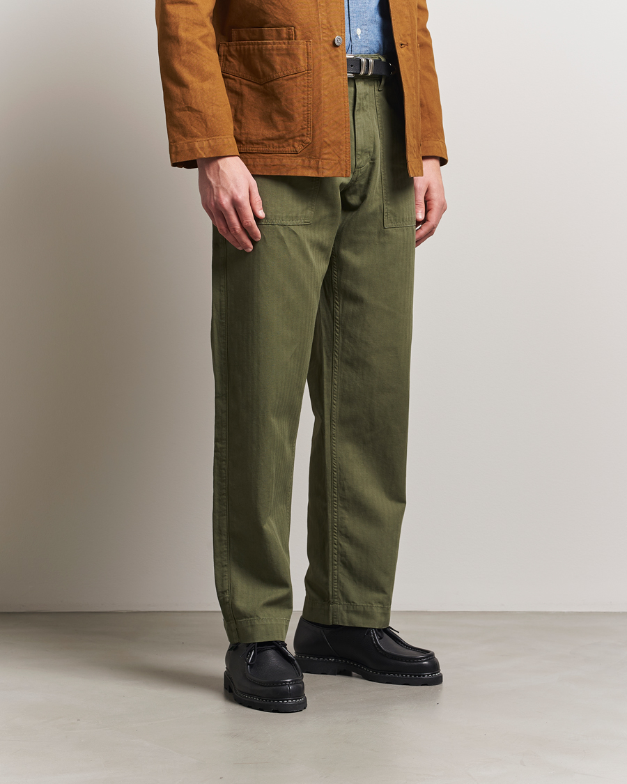 Herren | Hosen | Drake's | Fatigue Cotton Trousers Olive