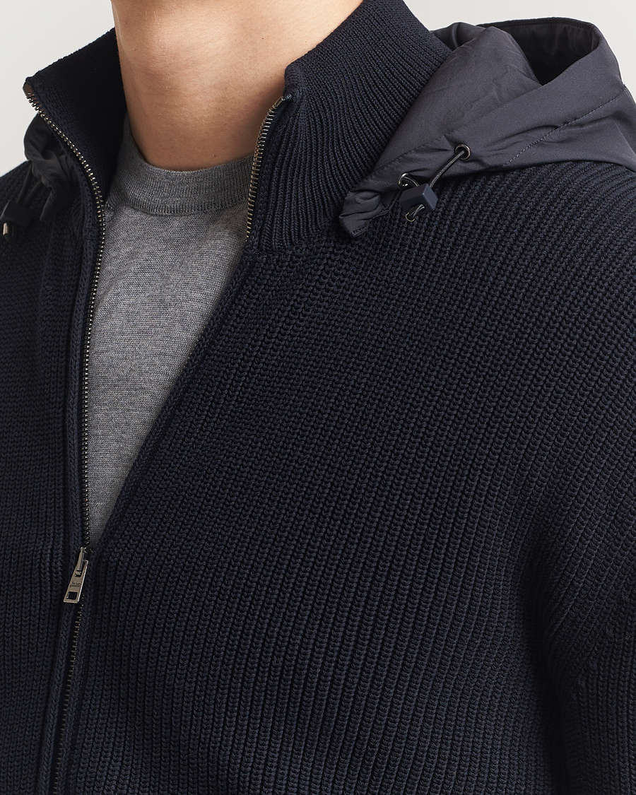 Herren | Jacken | Herno | Cotton Knit Hybrid Jacket Navy
