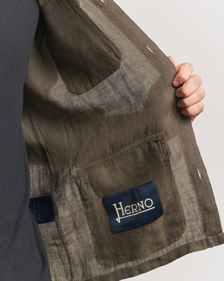 Herren | Jacken | Herno | Linen Safari Jacket Military