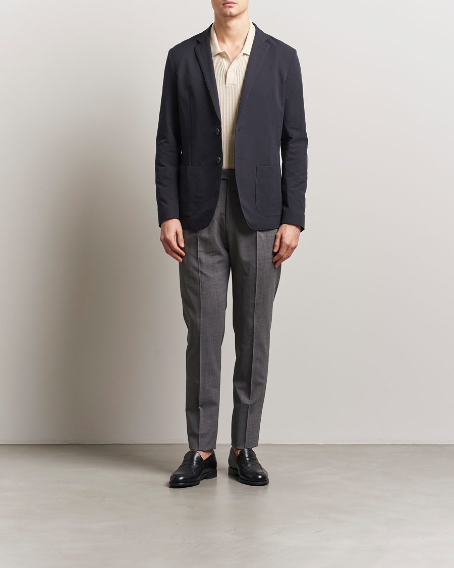 Herren | Sakkos | Herno | Seersucker Blazer Navy