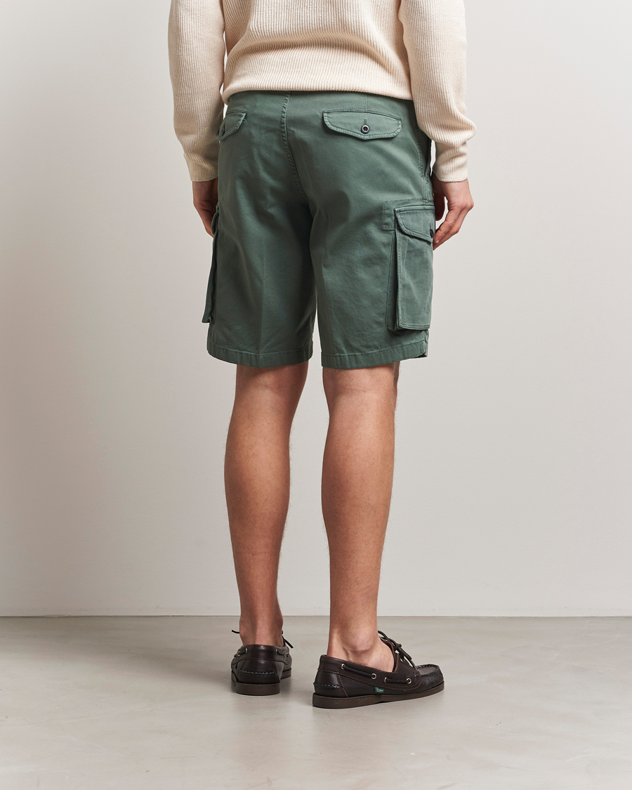 Herren | Shorts | Incotex | Cotton Cargo Shorts Bottle Green