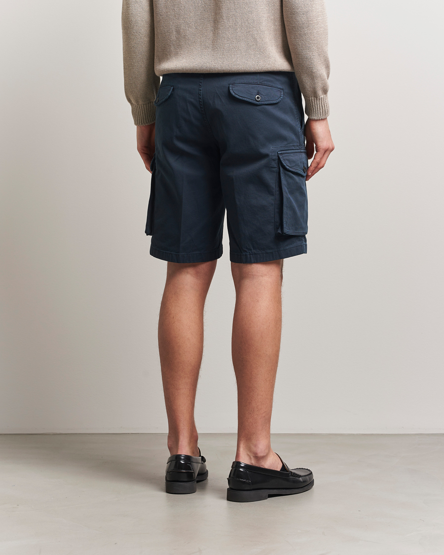 Herren | Shorts | Incotex | Cotton Cargo Shorts Navy
