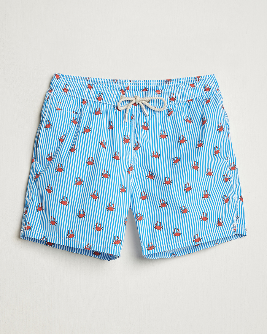 Herren | Badehosen | MC2 Saint Barth | Printed Nylon Swim Shorts Blue Crab Stripes